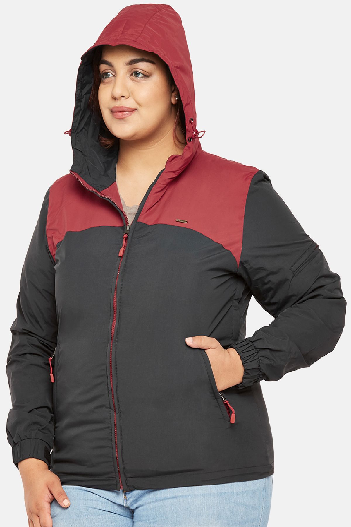 Hardshell Waterproof Jacket Plus Size- Black